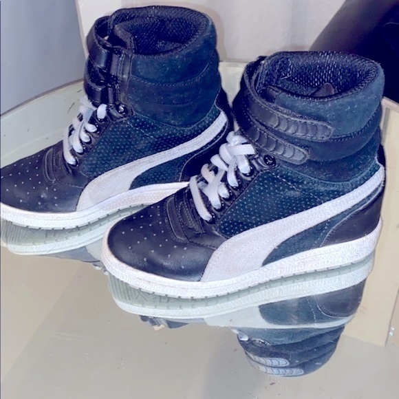 Puma wedge high tops black/grey - Picture 1 of 7